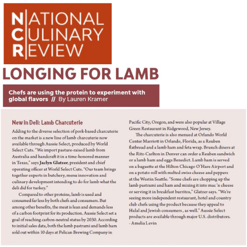 National Culinary Review: Lamb Charcuterie